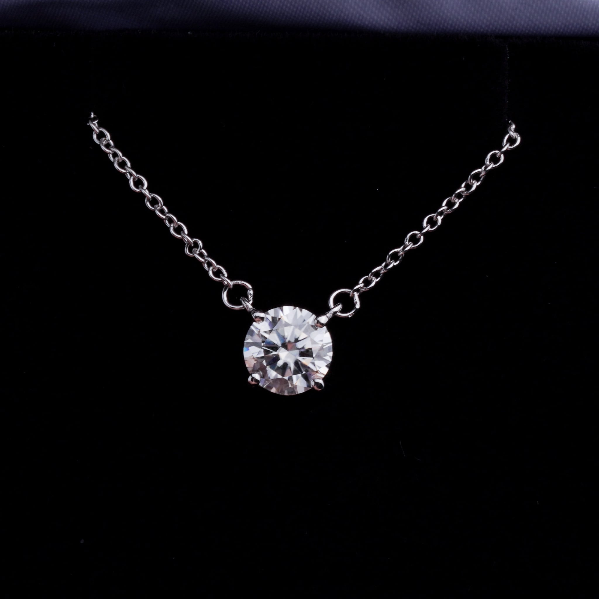 Moissanite Solitaire Necklace - 1 ct