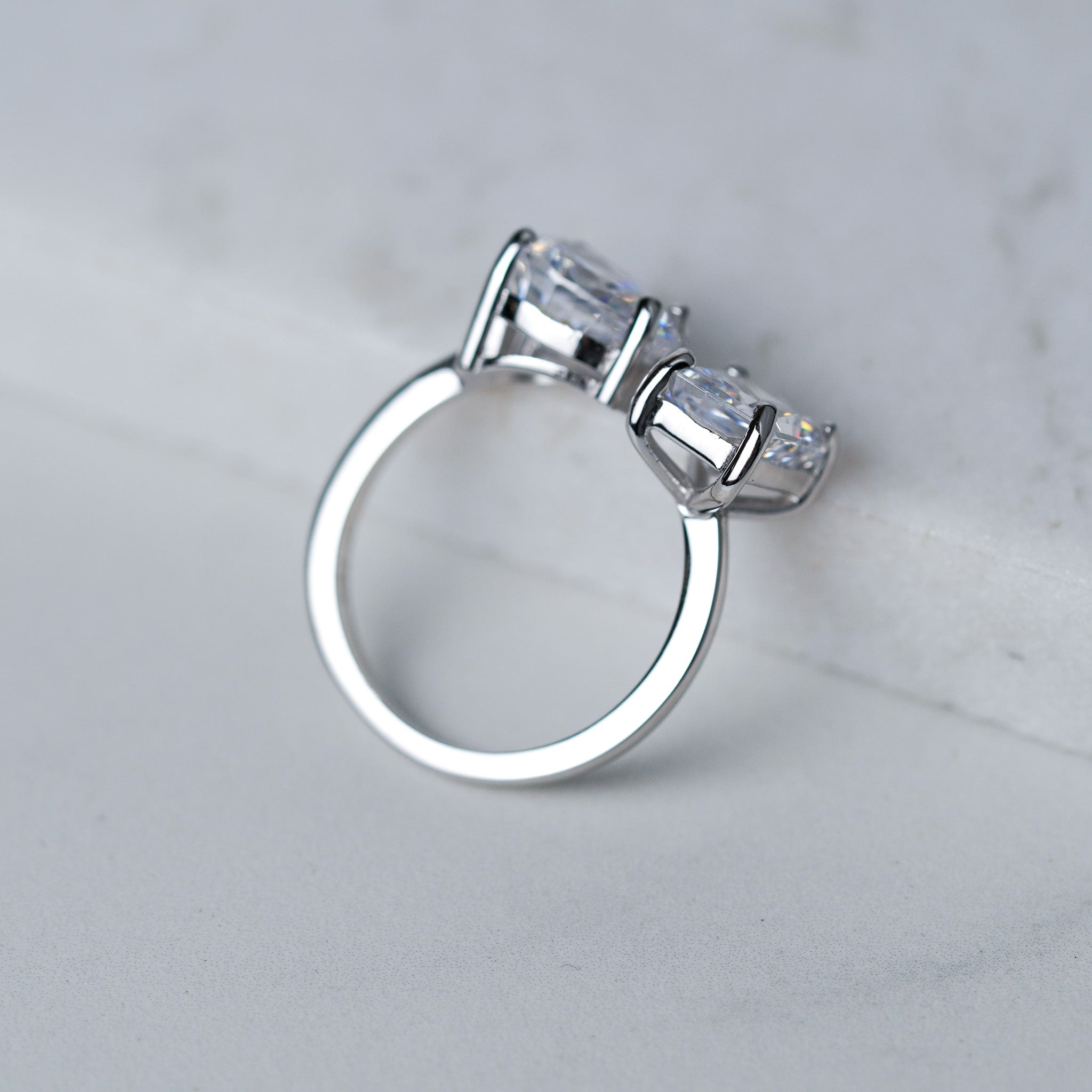 Adjustable Double Stone Ring - 5 ct