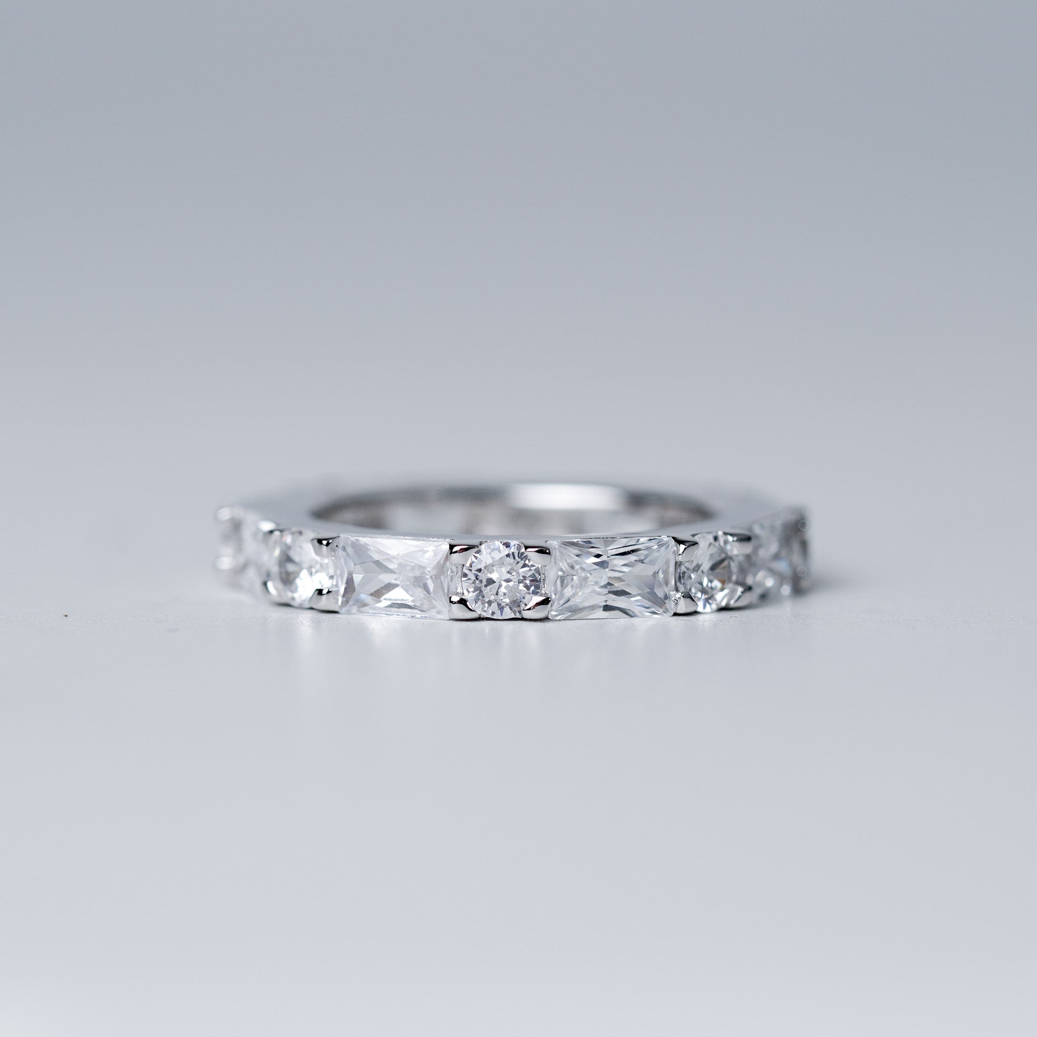 Baguette and Round Wedding Band