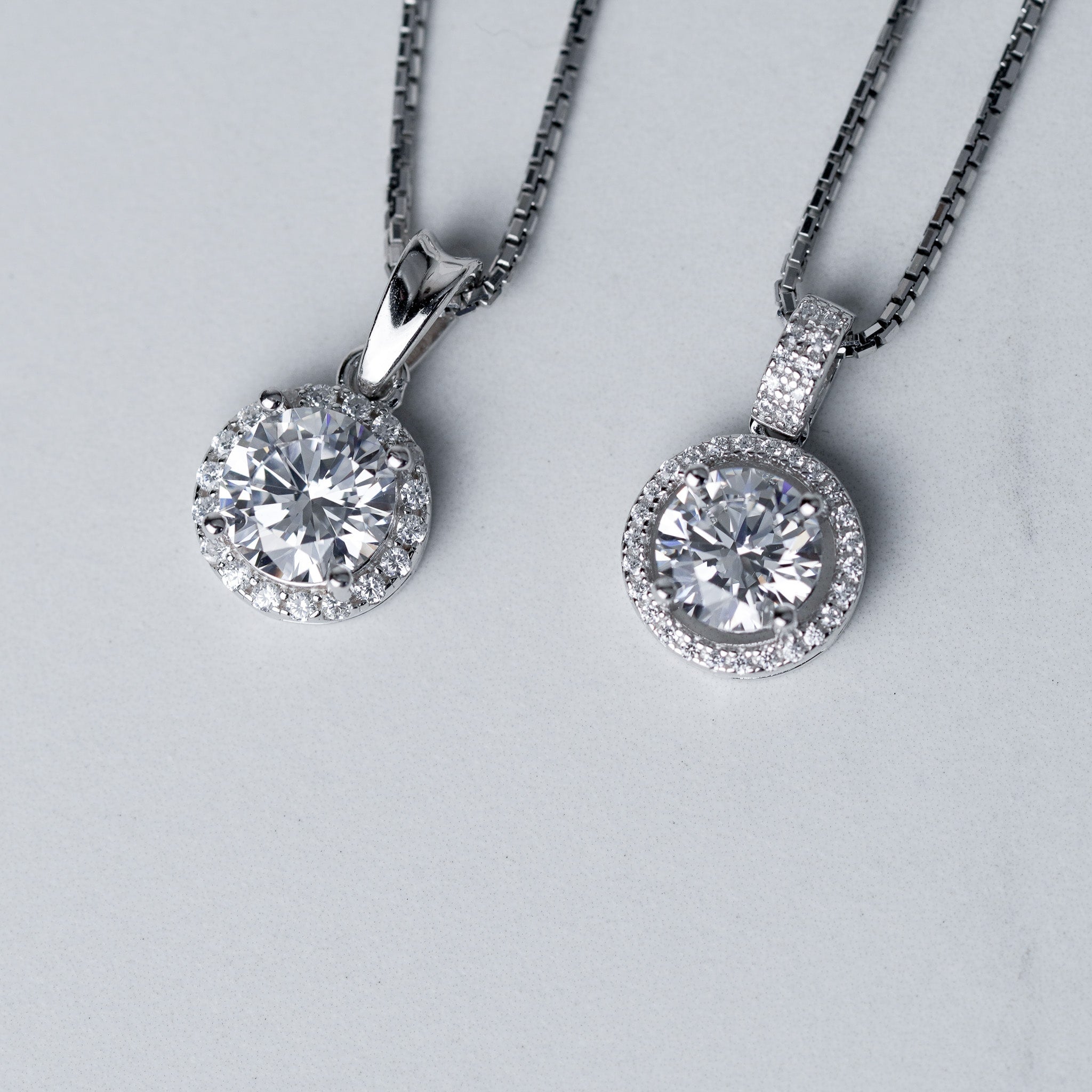 Bling Round Halo Necklace