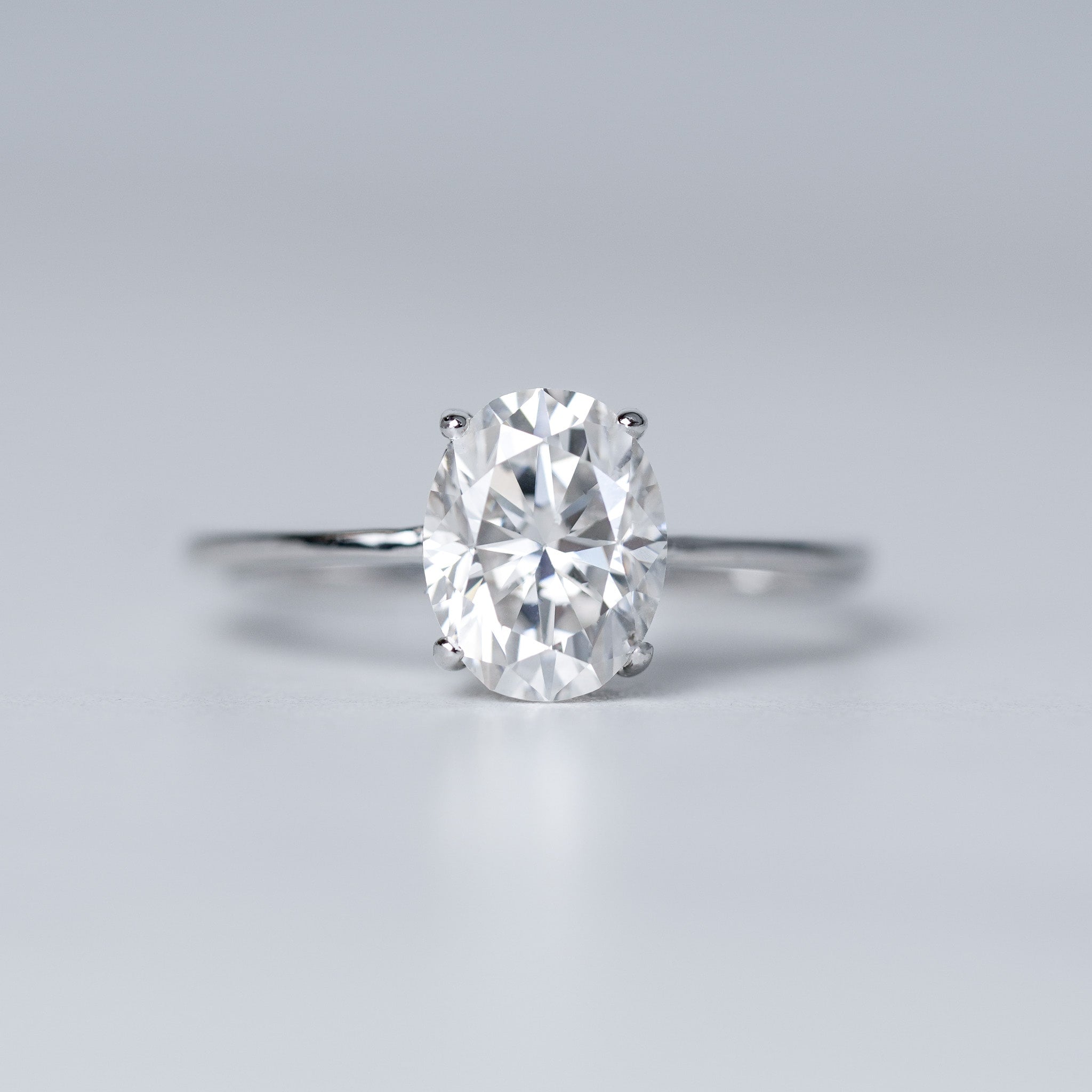 Moissanite Oval Cut Solitaire Engagement Ring